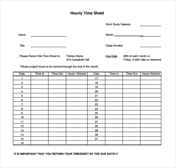 18+ Hourly Timesheet Templates – Free Sample, Example Format 