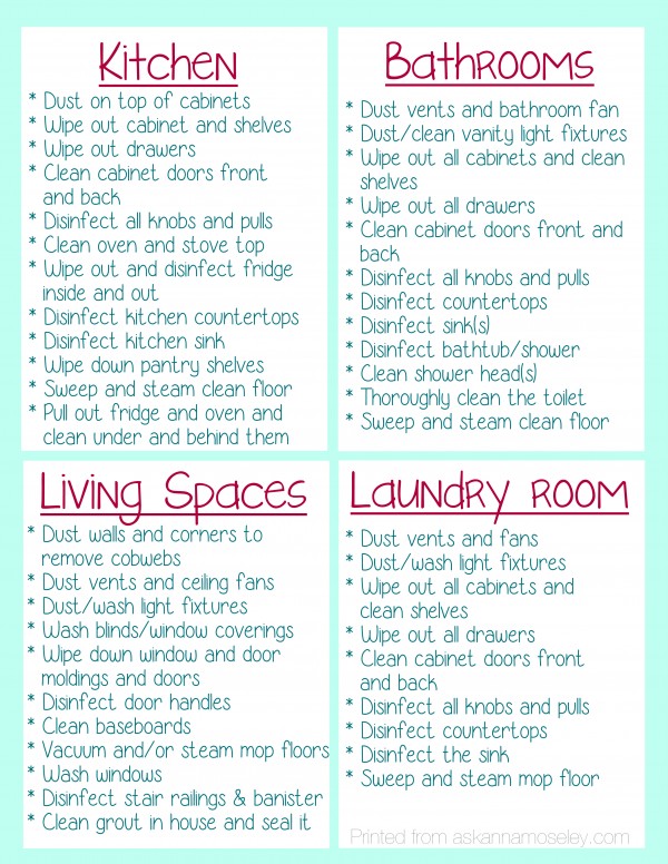 Clean Your House Before You Move In FREE Printable   Ask Anna