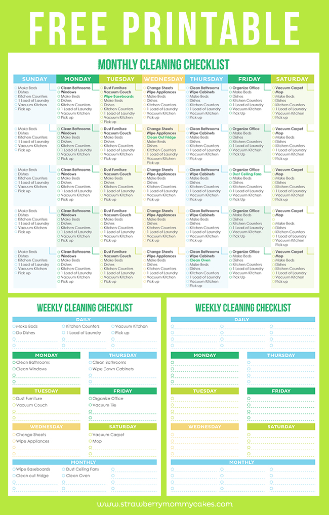 The Best Free Printable Cleaning Checklists   Sarah Titus