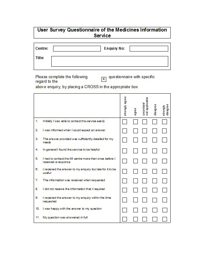 30+ Questionnaire Templates (Word)   Template Lab