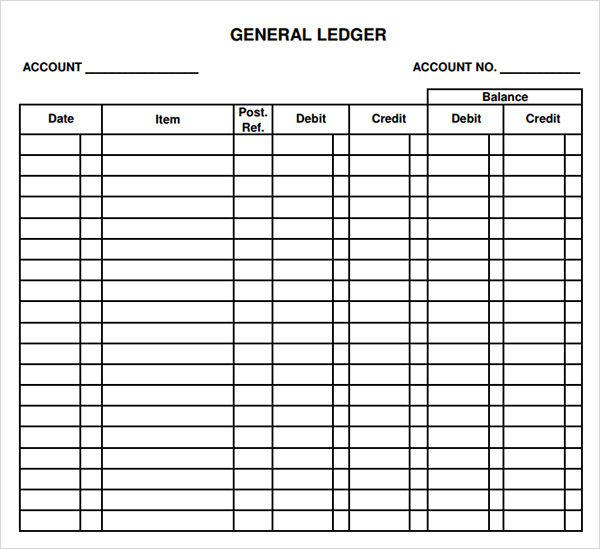 Printable Ledger Templates