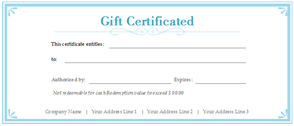 Free Gift Certificate Templates   Customizable and Printable