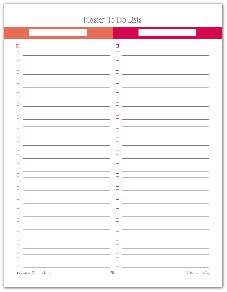 Master To Do List Printable | shop fresh