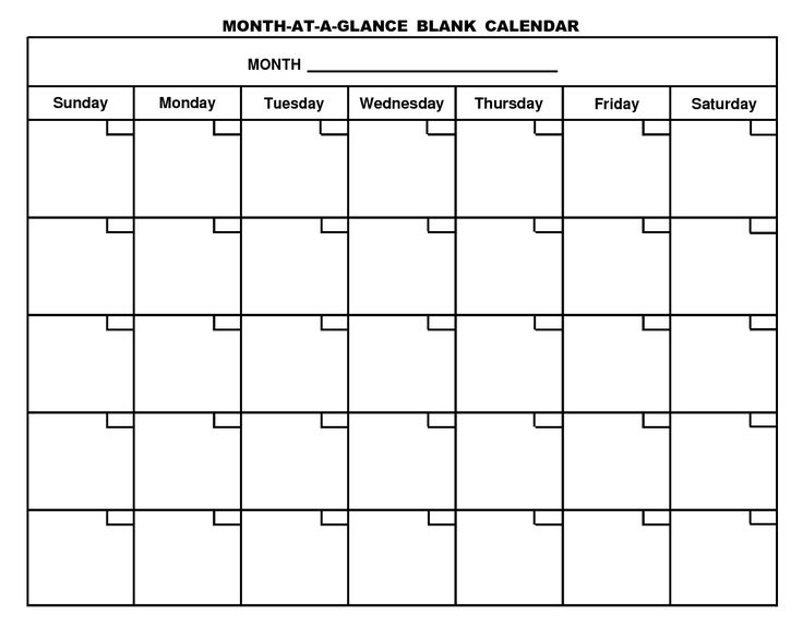 Printable Blank Monthly Calendar | Activity Shelter | Stuff to Buy 