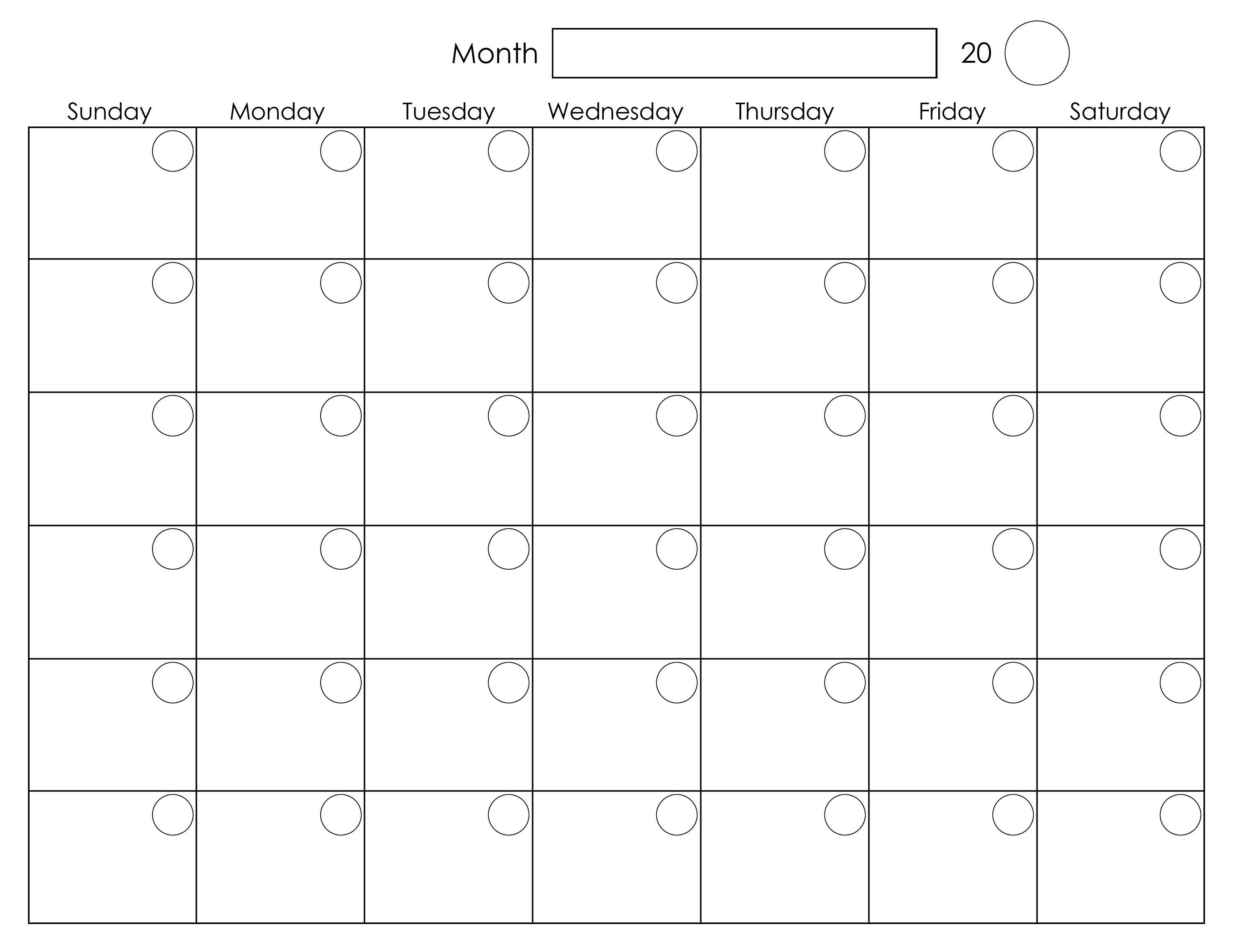 Free Monthly Calendar Template for Excel