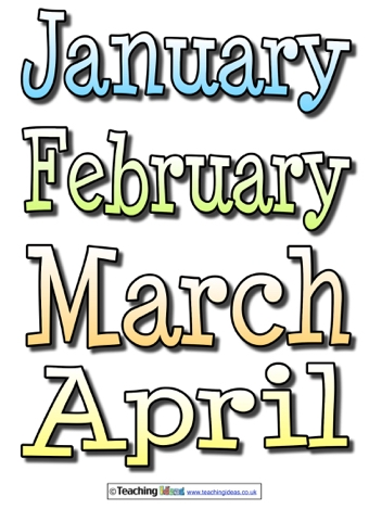 Months Of The Year Labels | Teaching Ideas