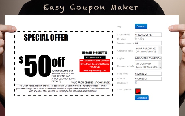 Coupon Maker   Chrome Web Store