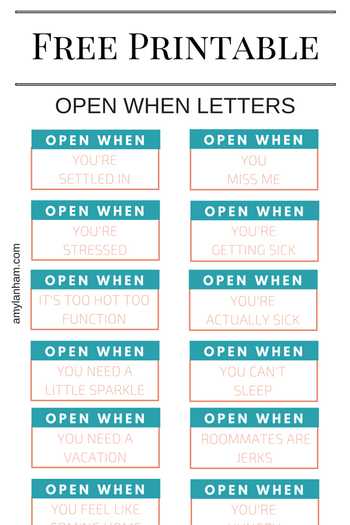 17 Cute Printable Open When Letters | Kitty Baby Love