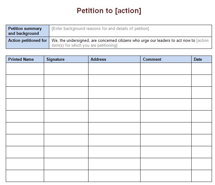 Petition Maker Printable Shop Fresh