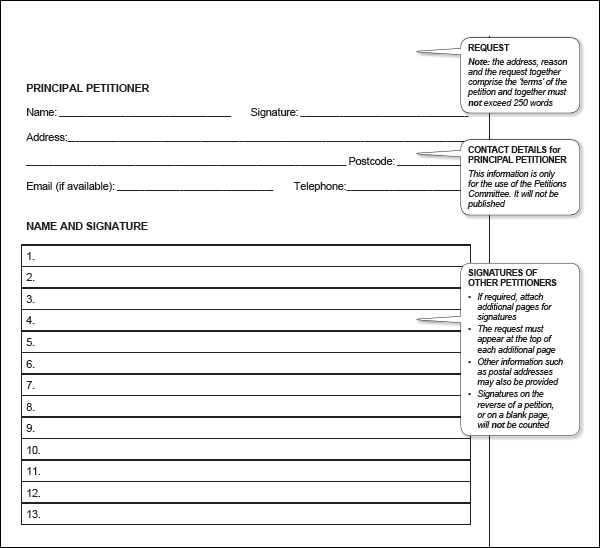 24+ Sample Petition Templates – PDF, DOC | Sample Templates