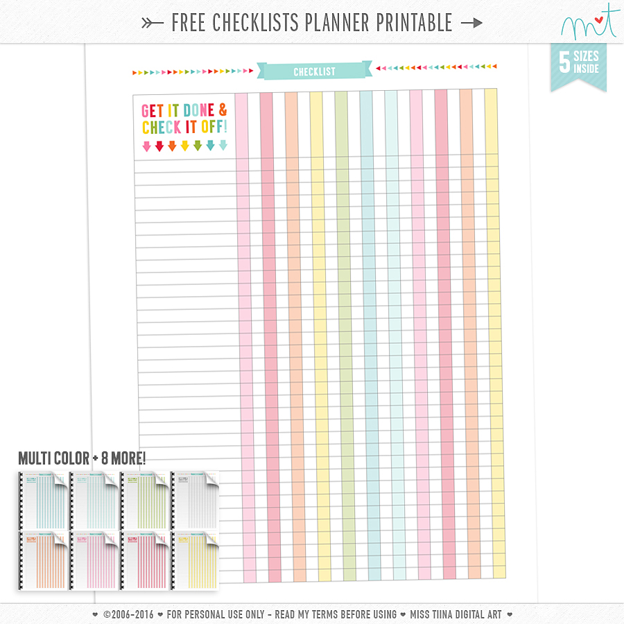 FREE Checklists Planner Page Printables