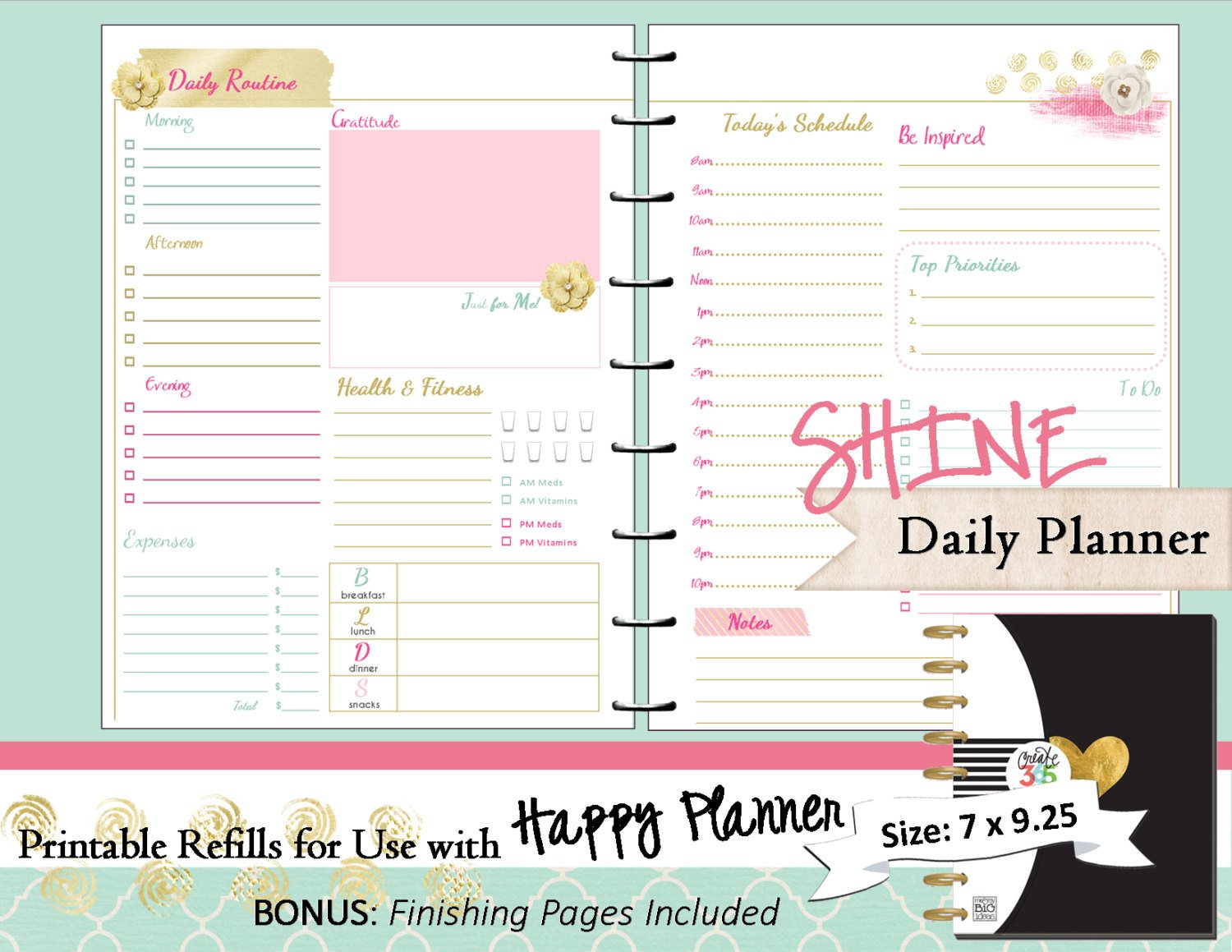 HAPPY PLANNER Daily Planner Refills Printable PDF Classic | Etsy