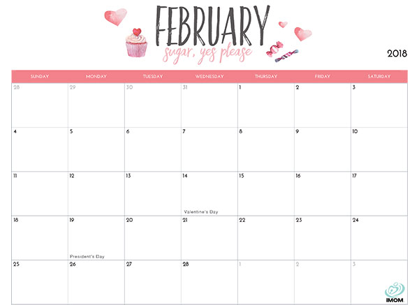 2018 Printable Calendar for Moms   iMom