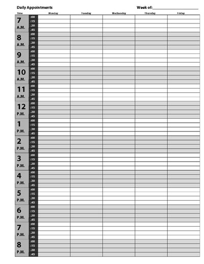 Customize Your Free Printable Appointment Sheet | House 