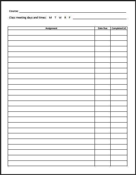 Printable Assignment Planner for Kids and Teens | EDUCATION 