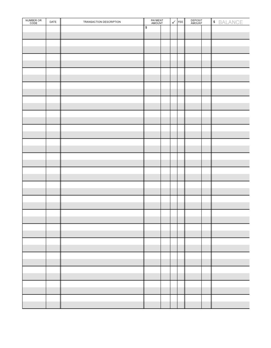 Printable Bank Account Ledger shop fresh