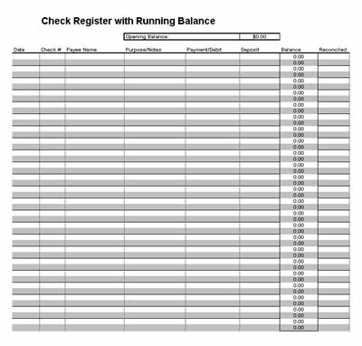 checkbook ledger form