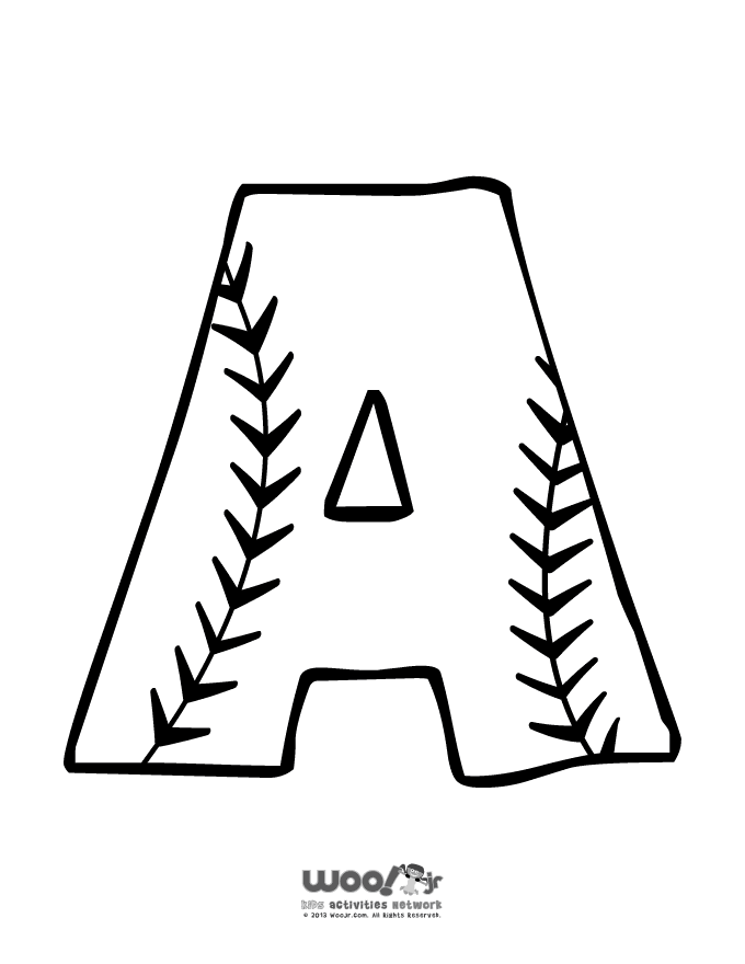 Printable Baseball Alphabet Letters Baseball Alphabet Letter A 