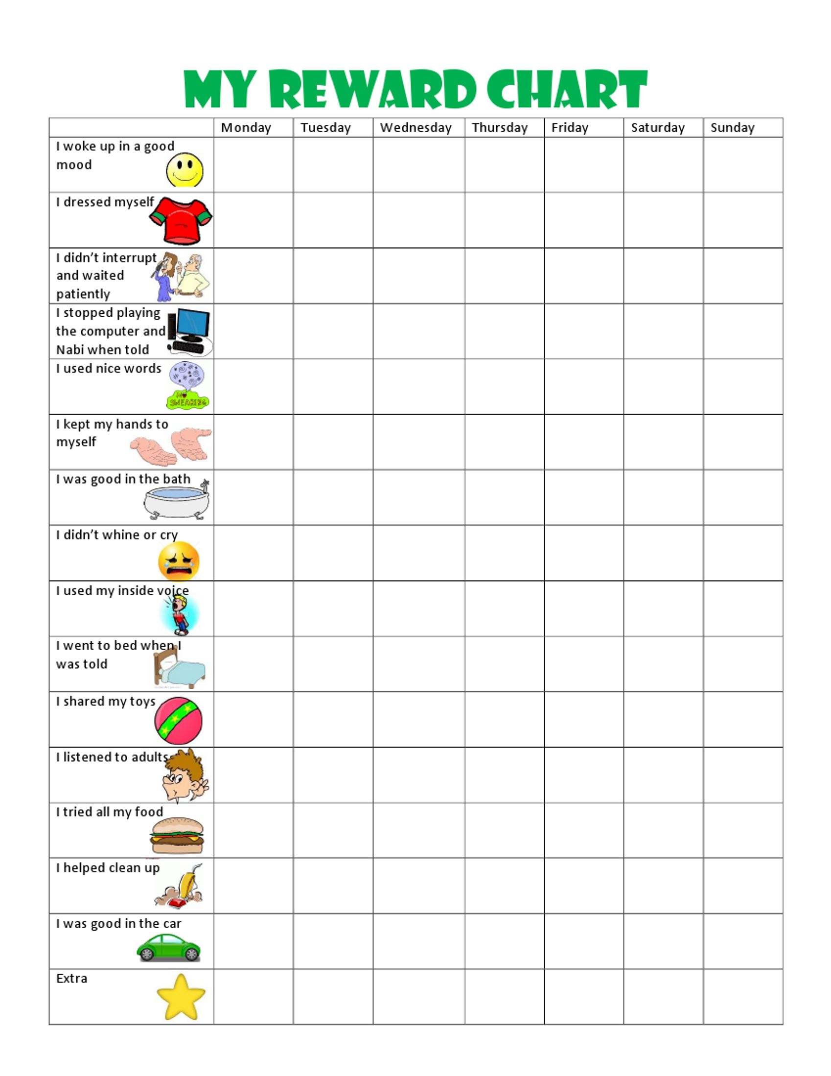 Printable Behavior Charts For Preschool shop fresh