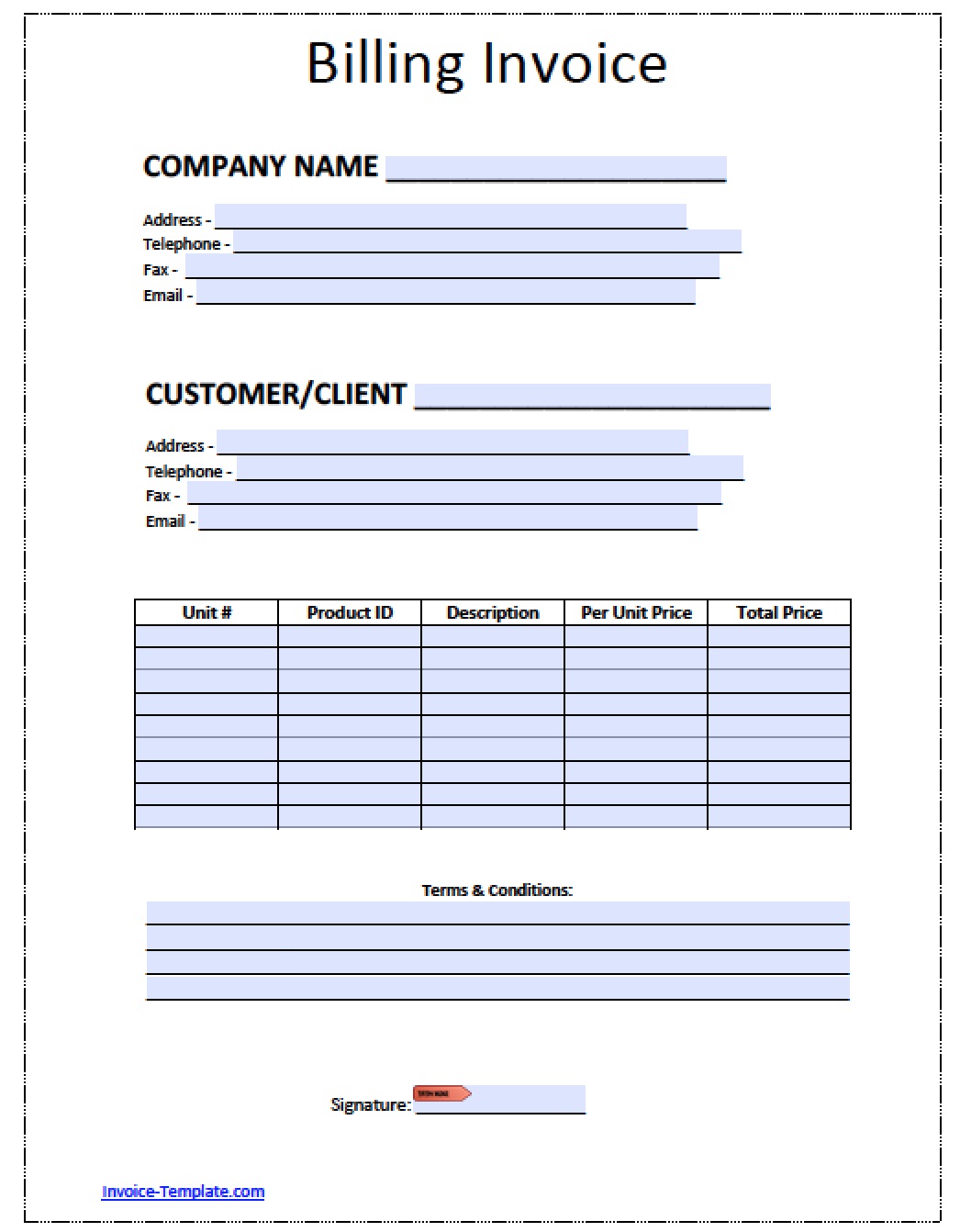 Free Printable Billing Invoice Forms Filename | radio merkezi