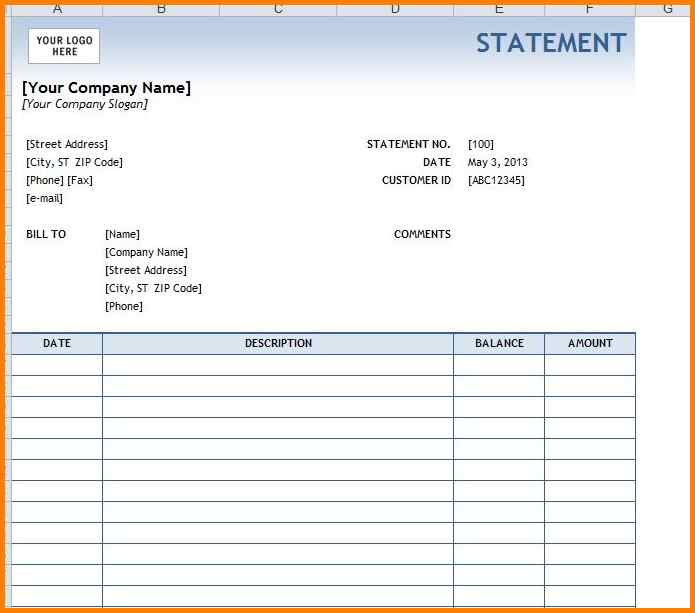 Free Printable Billing Statements 5   reinadela selva