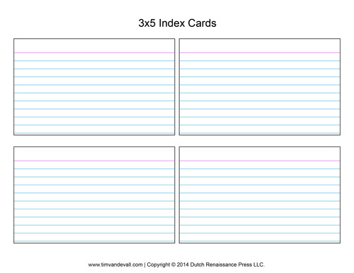 Printable Index Card Templates: 3x5 and 4x6 Blank PDFs