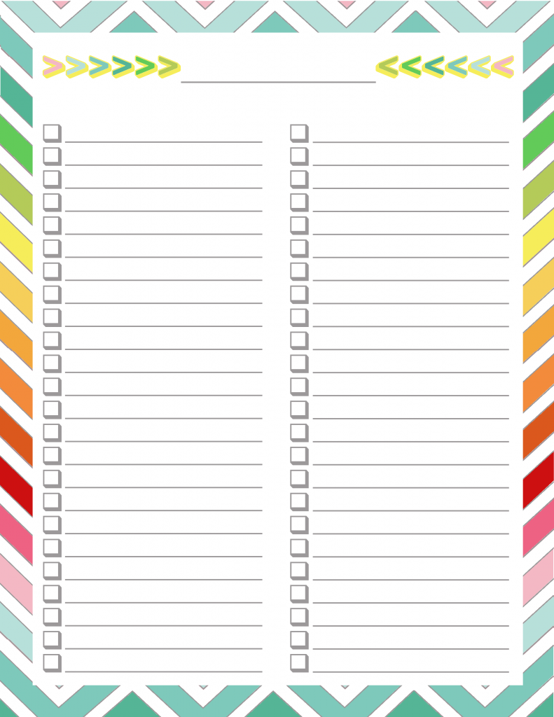 List Printable   fill in the topic at the top (blank line) and use 