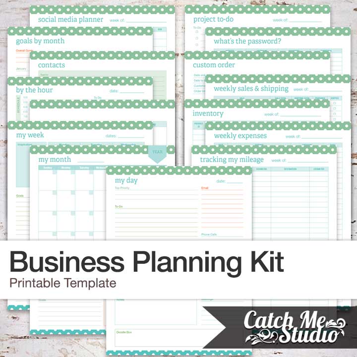 Printable Business Planner Shop Fresh