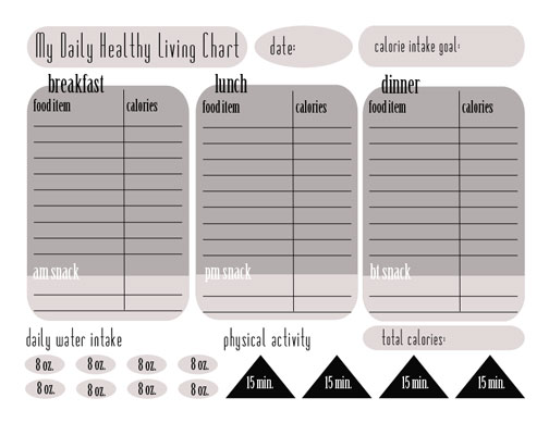 daily calorie tracker printable