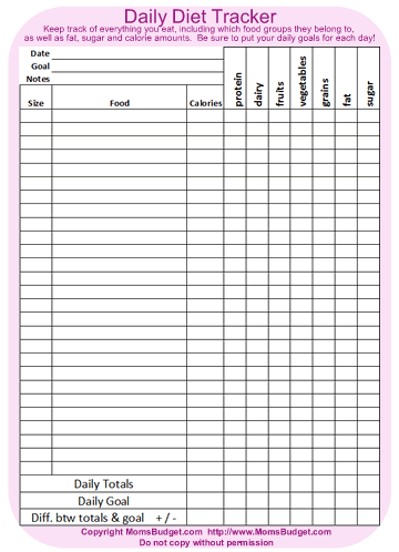 Daily Diet Log Worksheet Printable   Free Worksheet | Healthy 