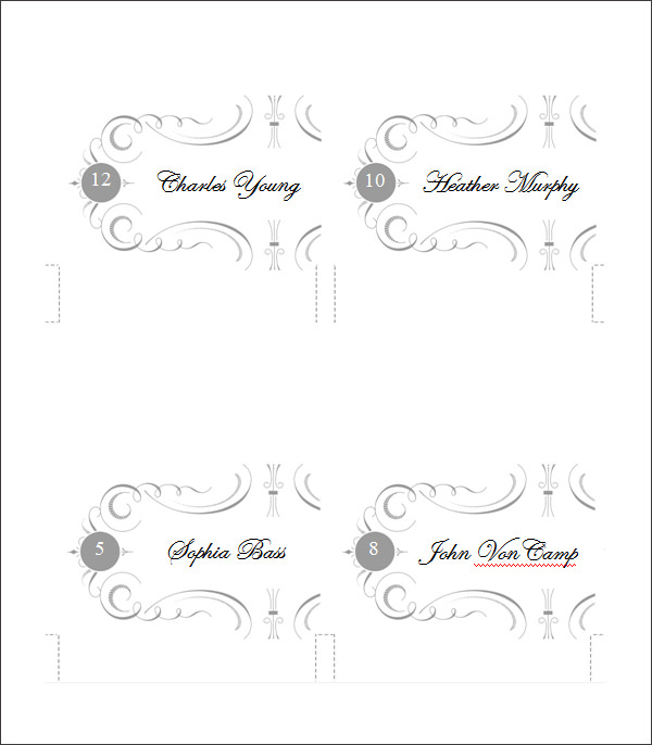 free place card templates   Demire.agdiffusion.com