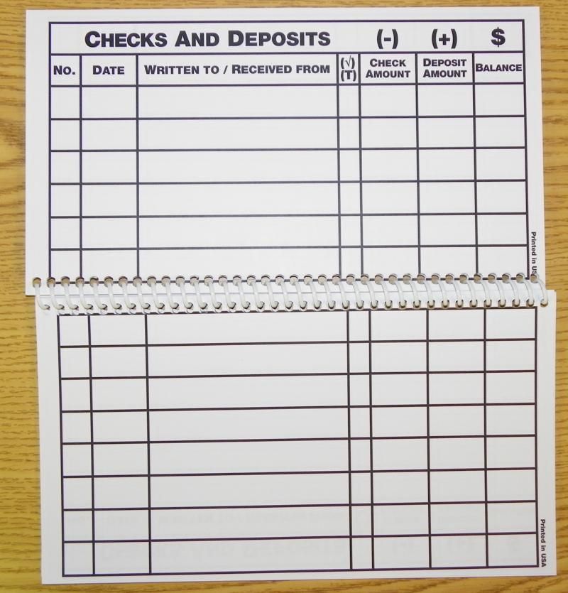 printable checkbook register for students