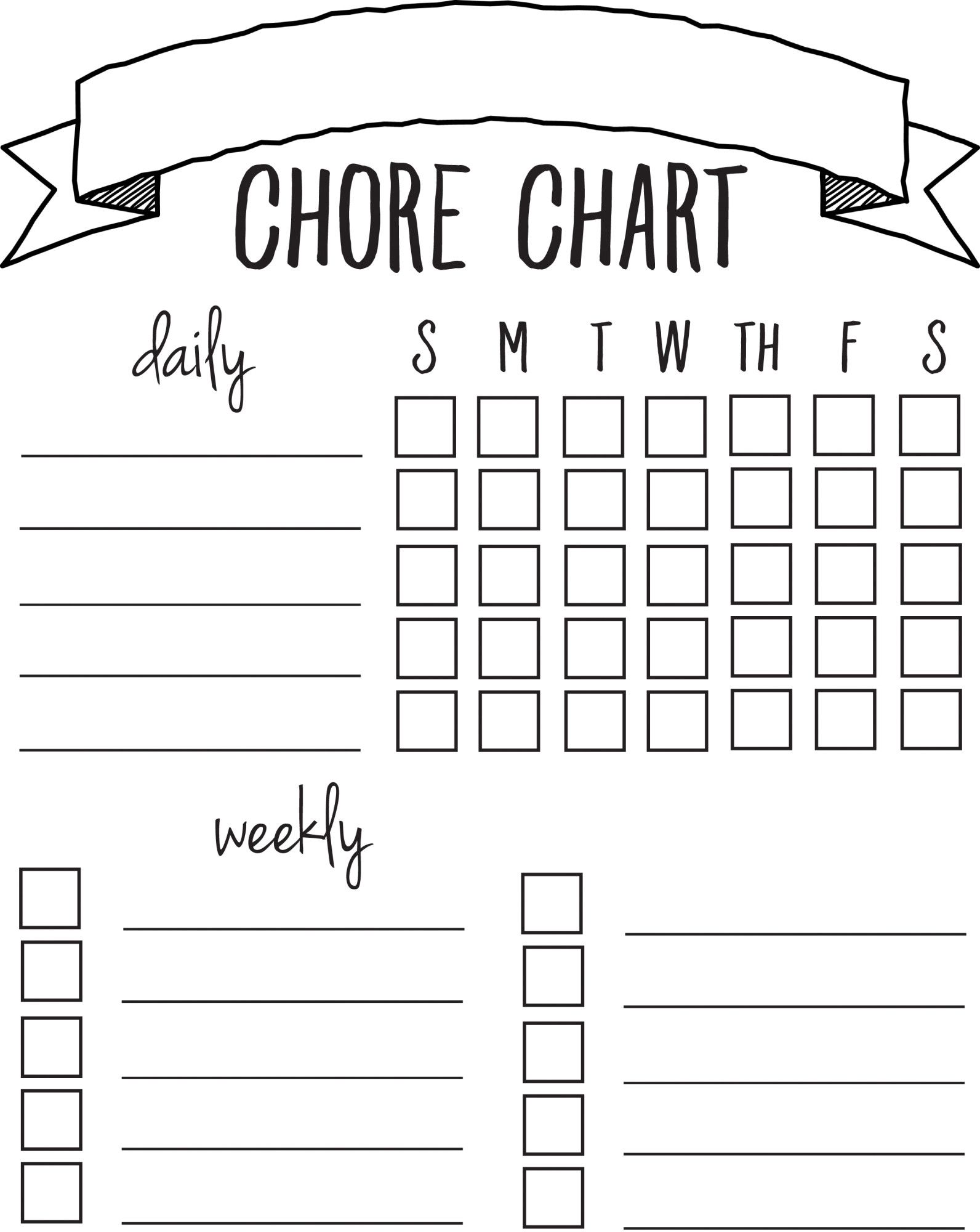 Housework Chart Printable