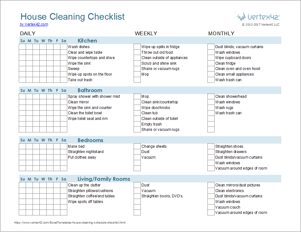 Cleaning Checklist Free Printable