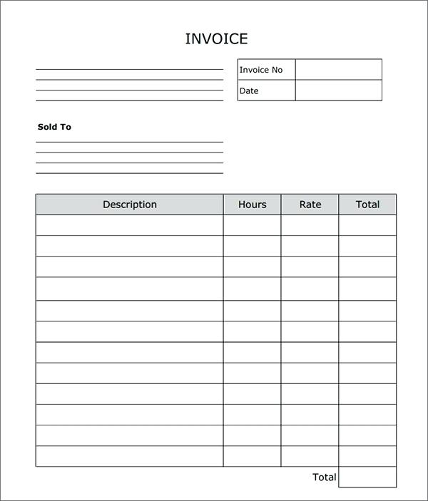 fill in invoice template free