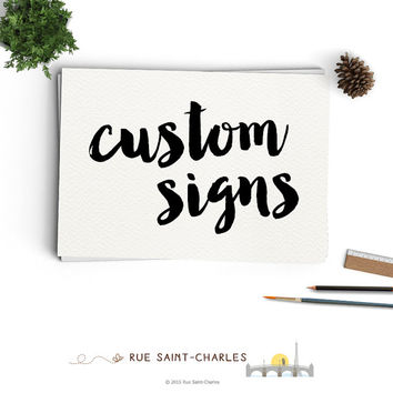 Printable Custom Signs shop fresh