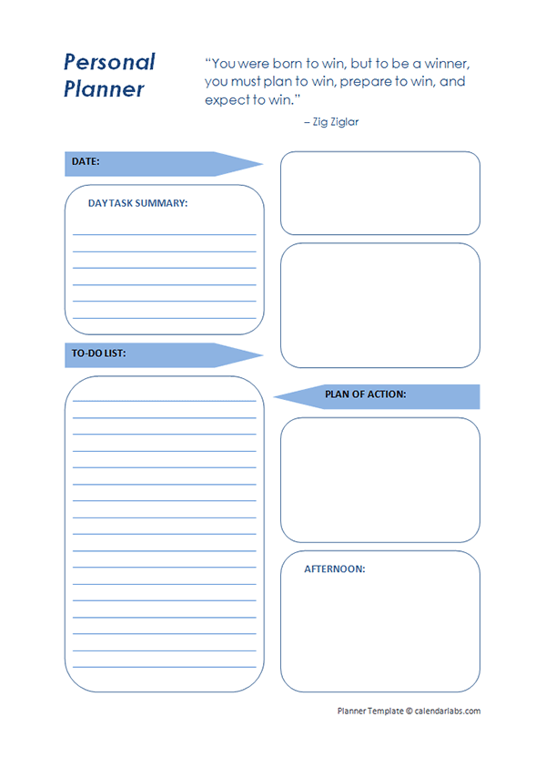 Printable Daily Planner Template   Free Printable Templates