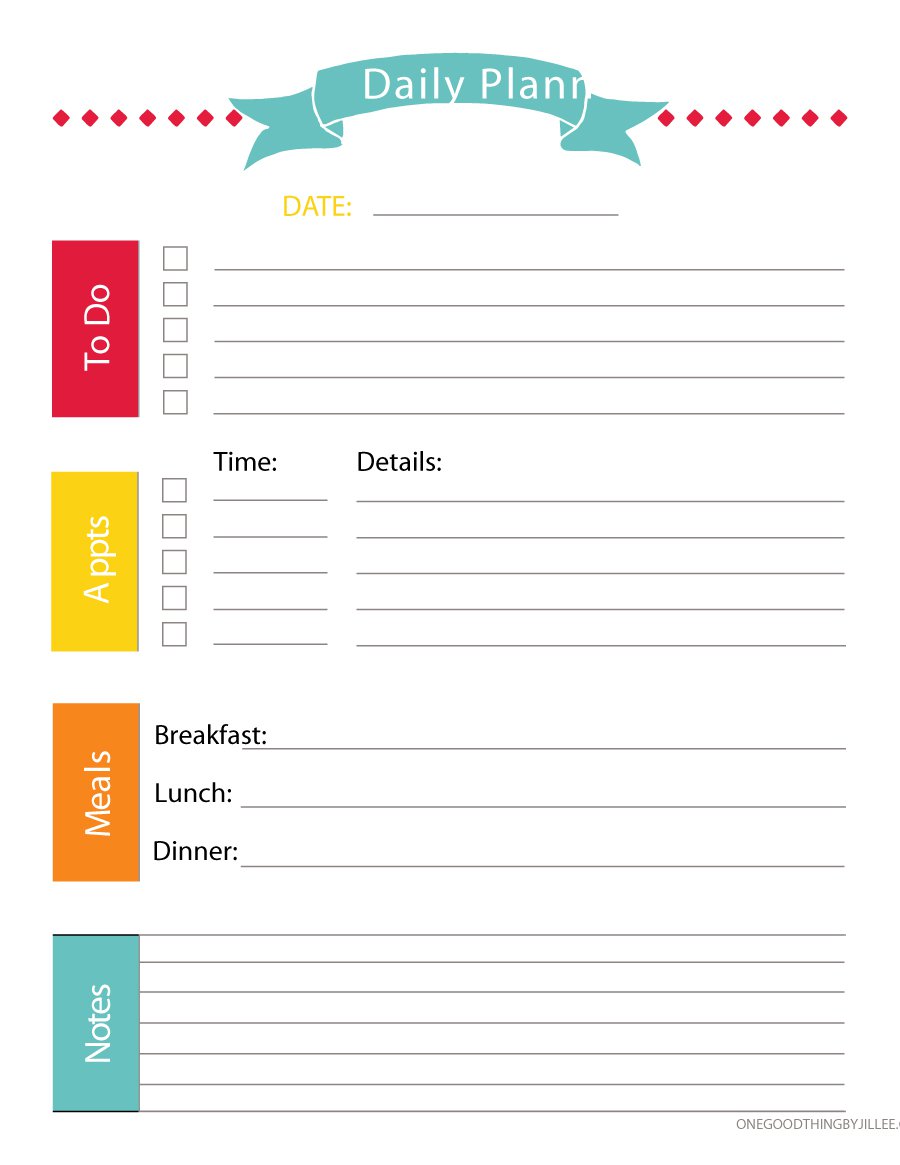 Daily Planner Template   Free Printable Daily Planner for Excel