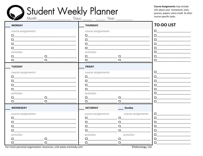 day planner printable | student planners student daily planner 