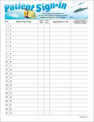 Printable Doctor Office Sign In Sheet Shop Fresh