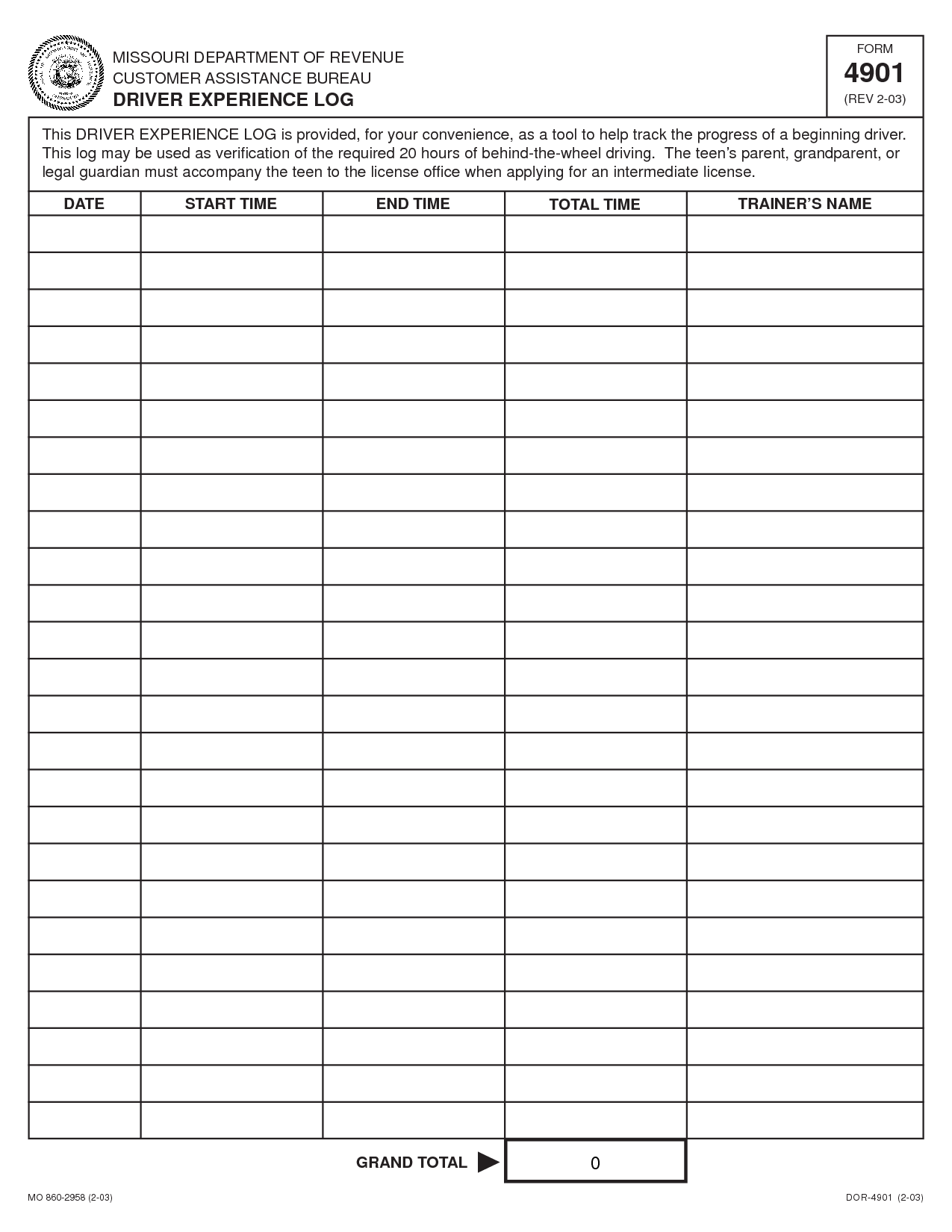 dds teen driving log form