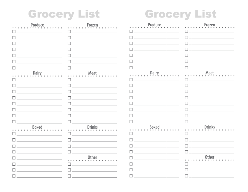 28 Free Printable Grocery List Templates | Kitty Baby Love