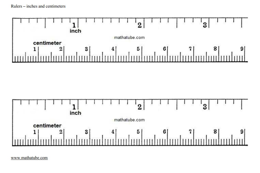 printable ruler inches and mm actual size