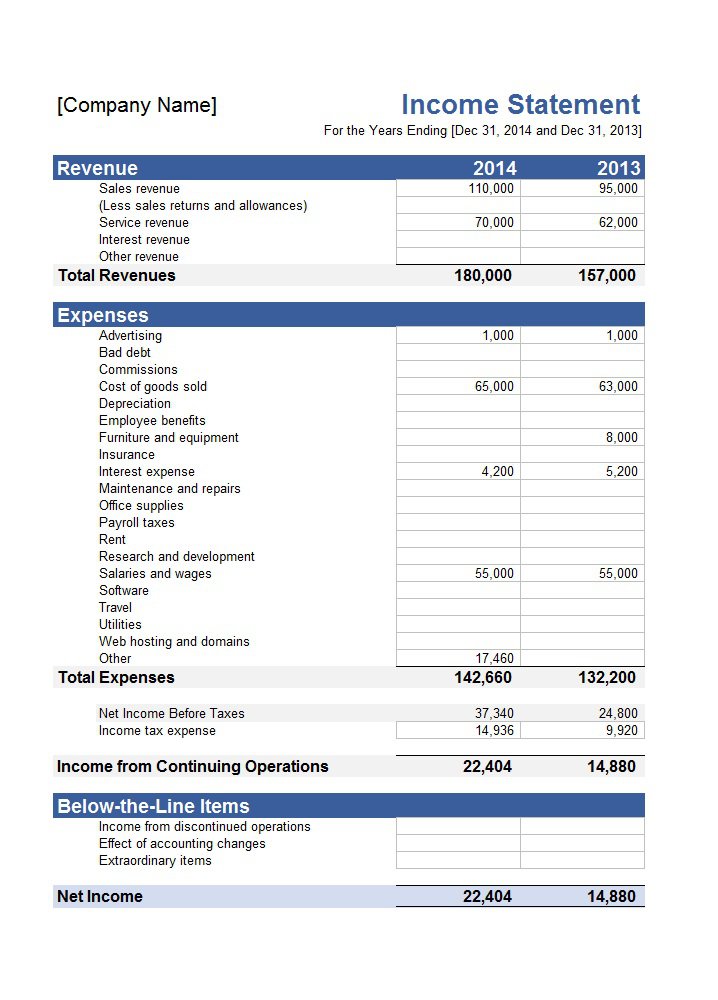 41 FREE Income Statement Templates & Examples   Template Lab