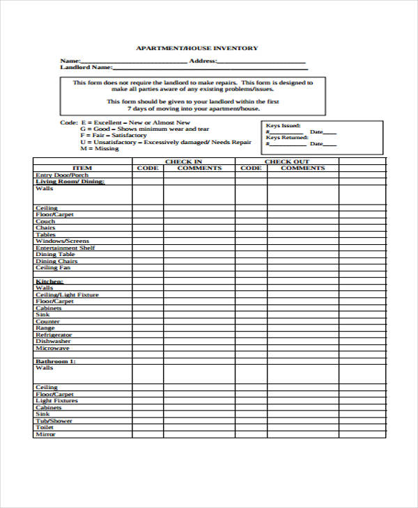 free printable inventory sheets | Here is a preview of the 