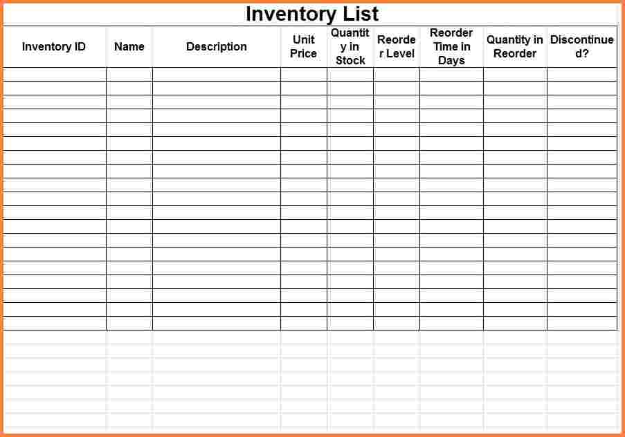 free printable inventory sheets | Here is a preview of the 