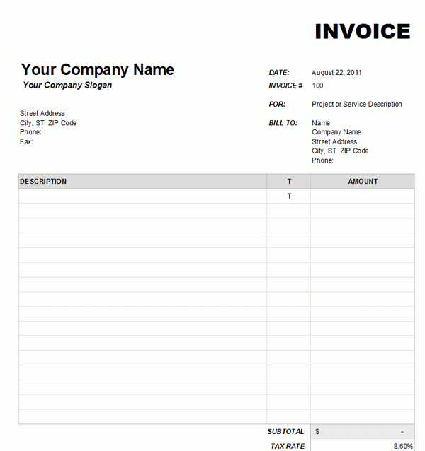 Free Invoice Templates For Word Excel Open Office InvoiceBerry 