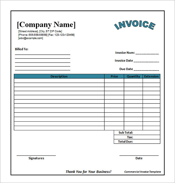 Printable Invoice Templates