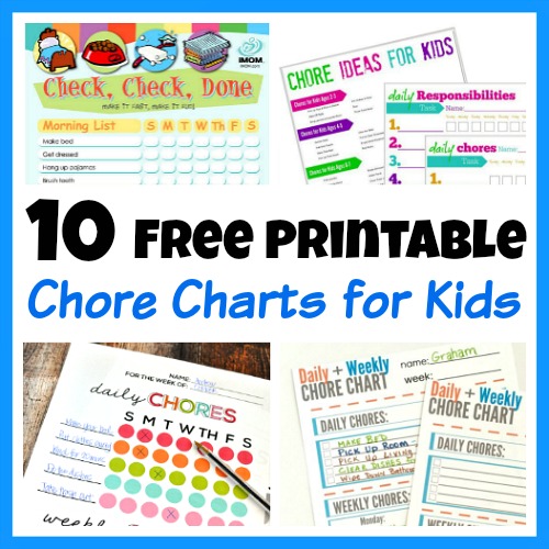 10 Free Printable Chore Charts for Kids