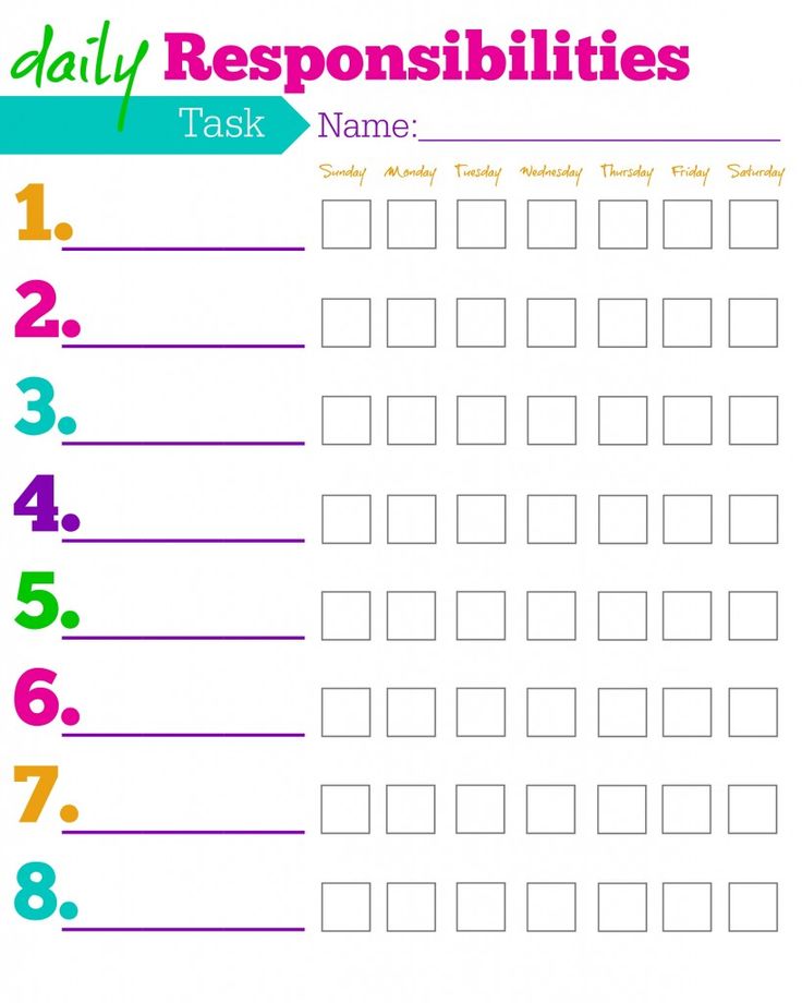 Daily Responsibilities Chart for Kids! FREE Printable to Help 
